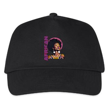 Black Woman with African lettering - Kids’ Baseball Cap - black - Front