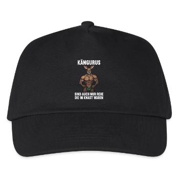 Kangaroo Kangaroos Kängurus lustiges Känguru - Kinder Basecap - Schwarz - Vorne