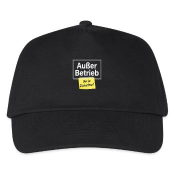 Außer Betrieb Bin Im Ruhestand Rente Büro Rentner - Kinder Basecap - Schwarz - Vorne