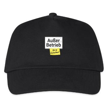 Außer Betrieb Bin Im Ruhestand Rente Büro Rentner - Kinder Basecap - Schwarz - Vorne