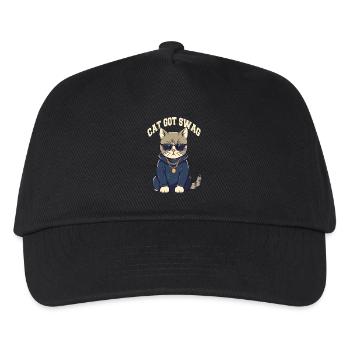 Got Swag Katze mit Sonnenbrille - Kinder Basecap - Schwarz - Vorne