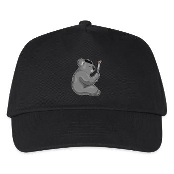 Koala Painter Brush Painting - Kids’ Baseball Cap - black - Front