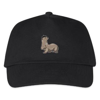 Otter Painter Brush Painting - Kids’ Baseball Cap - black - Front