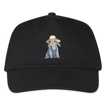 Hase Landwirt Weizen Bauernhof - Kinder Basecap - Schwarz - Vorne
