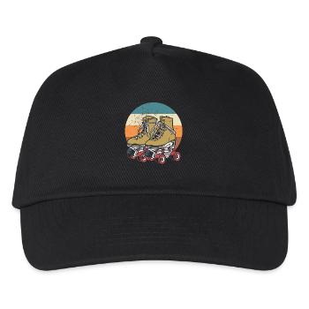 Roller Skates Retro 70s 80s Roller Skating - Casquette de baseball Enfant - noir - Devant