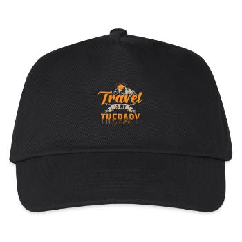 Reisen Reisen Reisen Ist Meine Therapie - Kinder Basecap - Schwarz - Vorne