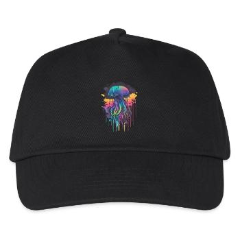 Colorful large jellyfish - Kids’ Baseball Cap - black - Front