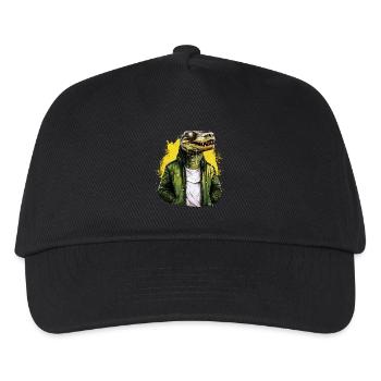 Streetstyle-Krokodil | Krokodil-Liebhaber - Kinder Basecap - Schwarz - Vorne