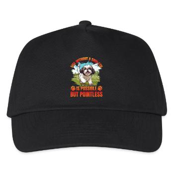 Life without a Shih Tzu is possible but pointless - Kids’ Baseball Cap - black - Front