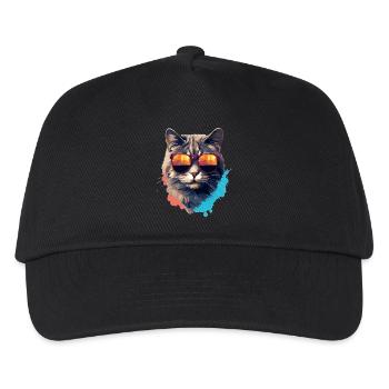 Urban Purrfection: Katzengeist | Katzenliebhaber - Kinder Basecap - Schwarz - Vorne