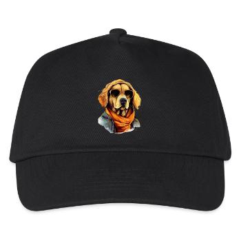 Golden Retriever auf der Straße | Hundeliebhaber - Kinder Basecap - Schwarz - Vorne