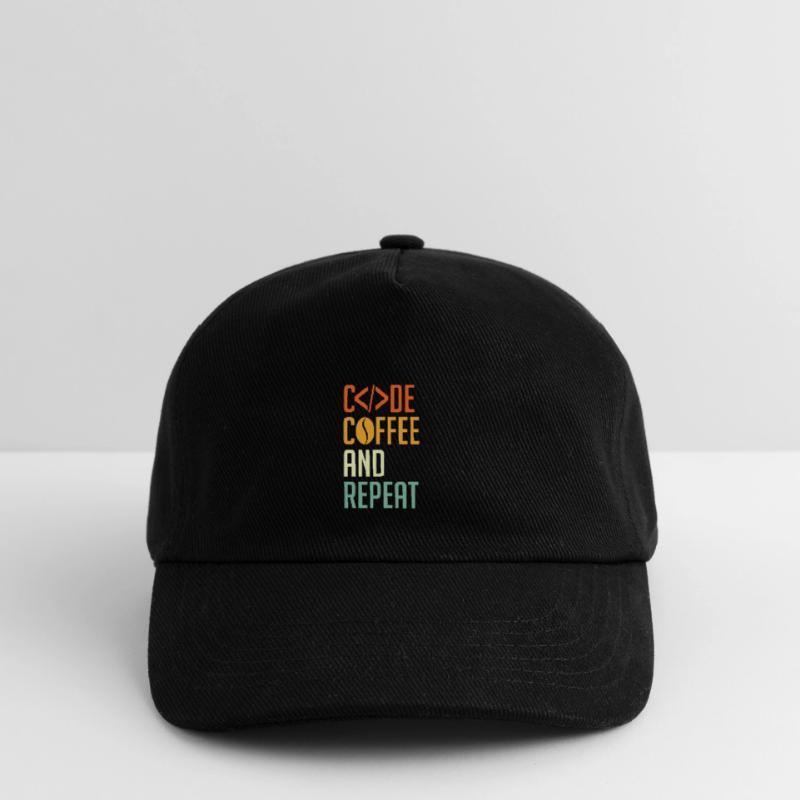 Coder Spruch Code Coffee and Repeat Kinder Basecap