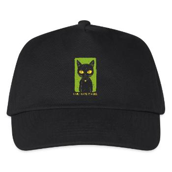 Ich hasse es hier - Die schlecht gelaunte Katze - Kinder Basecap - Schwarz - Vorne