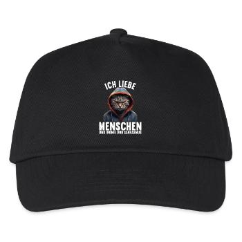 Ich liebe Menschen und Ironie und Sarkasmus - Kinder Basecap - Schwarz - Vorne