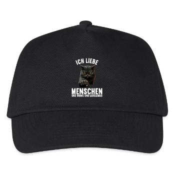 Ich liebe Menschen und Ironie und Sarkasmus - Kinder Basecap - Schwarz - Vorne