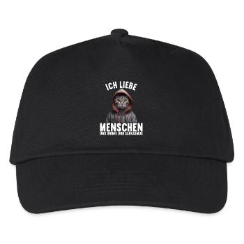 Ich liebe Menschen und Ironie und Sarkasmus - Kinder Basecap - Schwarz - Vorne