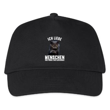 Ich liebe Menschen und Ironie und Sarkasmus - Kinder Basecap - Schwarz - Vorne