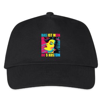 80er Motto Party Das ist mein 80er Jahre Kostüm - Kinder Basecap - Schwarz - Vorne