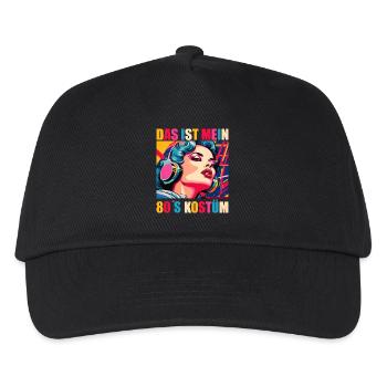 80er Motto Party Das ist mein 80er Jahre Kostüm - Kinder Basecap - Schwarz - Vorne