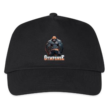 Gympanse Bodybuilding Kraftsport Fitness Meme - Kinder Basecap - Schwarz - Vorne