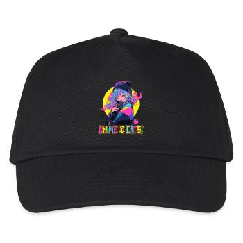 Anime and Cats Kawaii Girl Anime - Kids’ Baseball Cap - black - Front