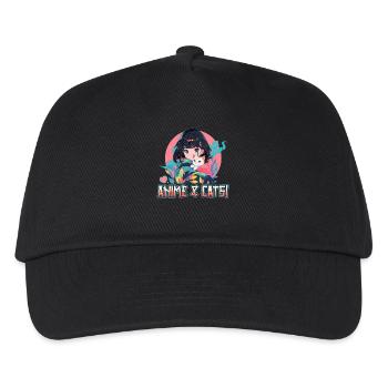 Anime and Cats Kawaii Girl Anime - Kids’ Baseball Cap - black - Front
