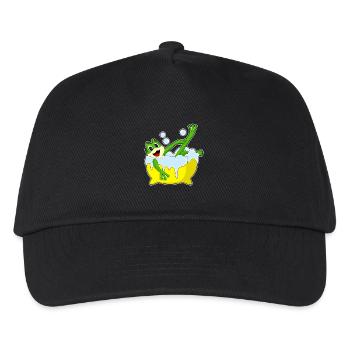 Frosch Baden Badewanne - Kinder Basecap - Schwarz - Vorne