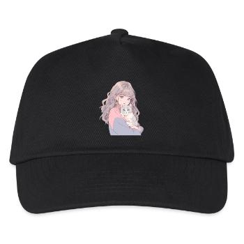 Anime and Cats Kawaii Girl Anime - Kids’ Baseball Cap - black - Front