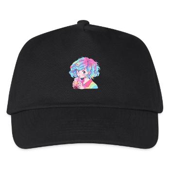 Anime et Boba Bubble Tea - Casquette de baseball Enfant - noir - Devant