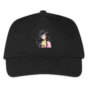 Anime et Boba Bubble Tea - Casquette de baseball Enfant - noir - Devant