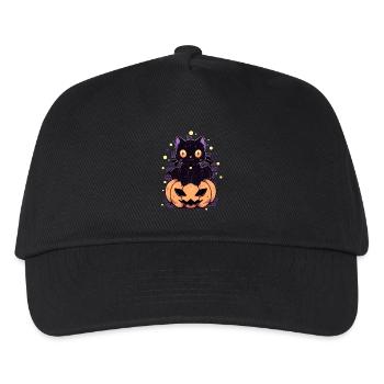 Katze Manga Halloween - Kinder Basecap - Schwarz - Vorne