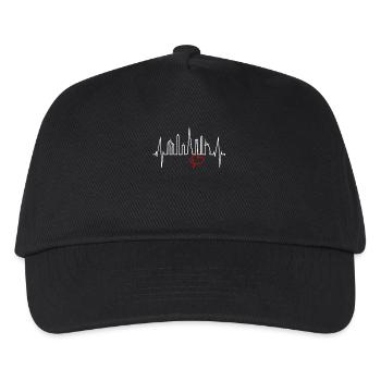 Dubai Skyline Herzschlag Burj Khalifa Silhouette - Kinder Basecap - Schwarz - Vorne