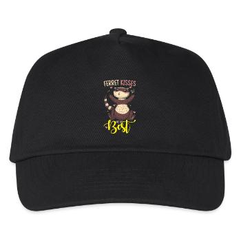 Frettchen Geschenk für Frettchen Besitzer - Kinder Basecap - Schwarz - Vorne