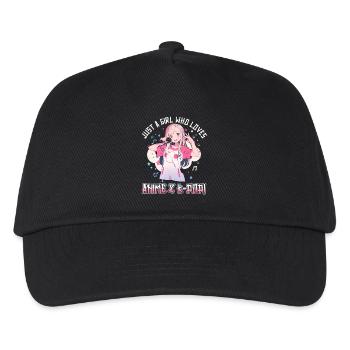 Just a Girl who loves Anime and K-Pop - Kinder Basecap - Schwarz - Vorne