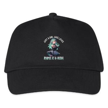 Just a Girl who loves Anime and K-Pop - Kinder Basecap - Schwarz - Vorne