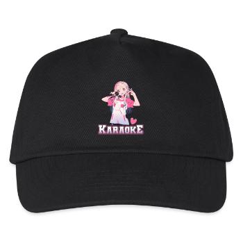 Mädchen Manga Anime Karaoke - Kinder Basecap - Schwarz - Vorne