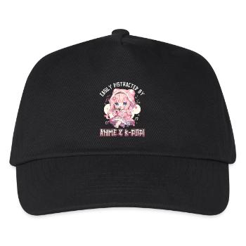 Easily distracted by Anime and K-Pop - Kinder Basecap - Schwarz - Vorne