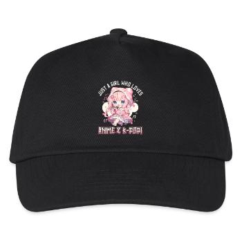 Just a Girl who loves Anime and K-Pop - Kinder Basecap - Schwarz - Vorne