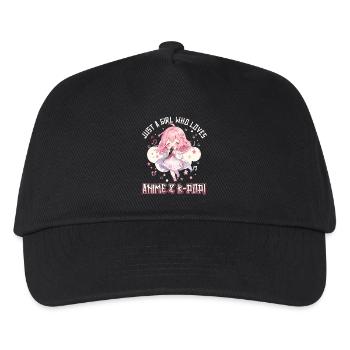 Just a Girl who loves Anime and K-Pop - Kinder Basecap - Schwarz - Vorne