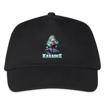 Mädchen Manga Anime Karaoke - Kinder Basecap - Schwarz - Vorne