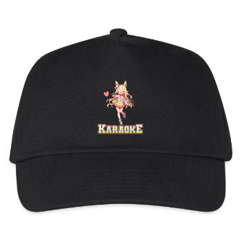Mädchen Manga Anime Karaoke - Kinder Basecap - Schwarz - Vorne