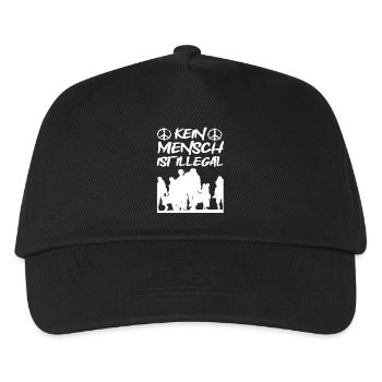 Kein Mensch ist Illegal - Kinder Basecap - Schwarz - Vorne