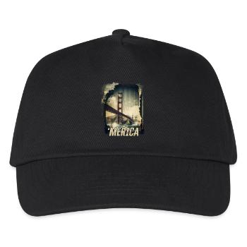 Vintage Golden Gate Bridge Merica USA Roadtrip - Kinder Basecap - Schwarz - Vorne