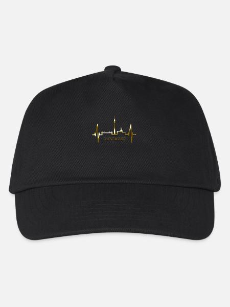 Dortmund Skyline Herzschlag Stadion Fan Dortmunder - Kinder Basecap - Schwarz