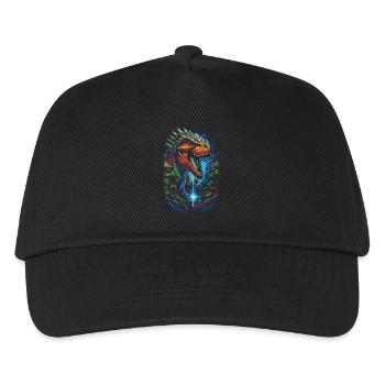 T-Rex Dino in Green Paradise Fantasy Art - Kids’ Baseball Cap - black - Front
