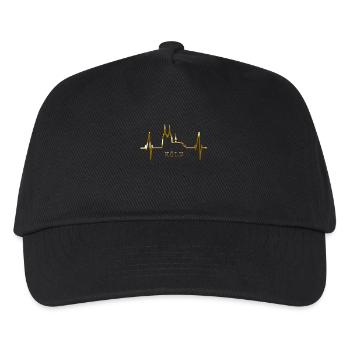 Cologne Skyline Heartbeat Heart Kölsch Love Cologne - Kids’ Baseball Cap - black - Front