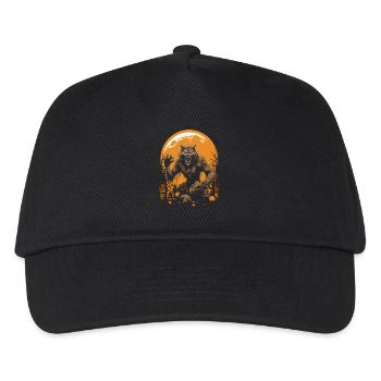Werwolf Heult Vor Vollmond In Halloween-Nacht - Kinder Basecap - Schwarz - Vorne