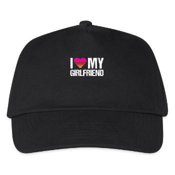 I love my girlfriend heart my girlfriend vintage - Kids’ Baseball Cap - black - Front