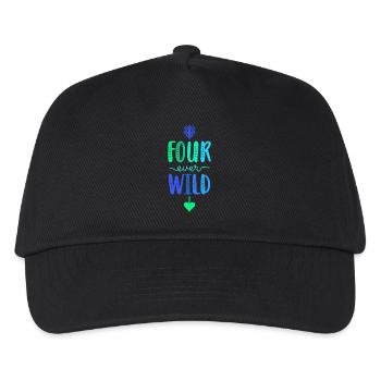 Four Ever Wild 4 Jahre 4. Geburtstag Jungen - Kinder Basecap - Schwarz - Vorne