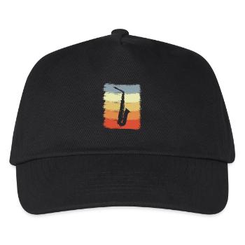 Vintage Saxophon - Kinder Basecap - Schwarz - Vorne